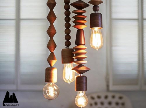 پانزده ایده لامپ آویز چوبی برای دکوراسیون منزل,لامپ آویز چوبی,لامپآویز چوبی برای دکوراسیون,