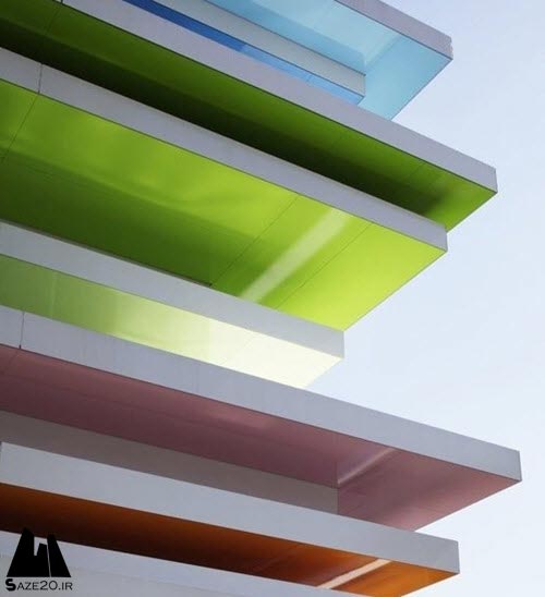 نمای ساختمان مدرن و شیک با طراحی رنگارنگ و جذاب مدل,نمای ساختمان مدرن و شیک,نمای ساختمان مدرن و شیک با طراحی رنگارنگ,