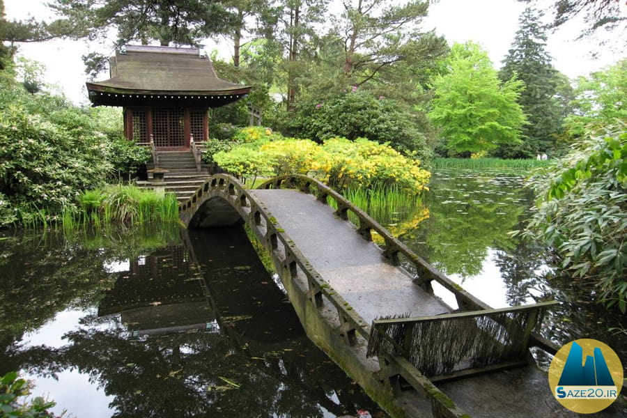پلهای سنگی در طراحی باغ ژاپنی