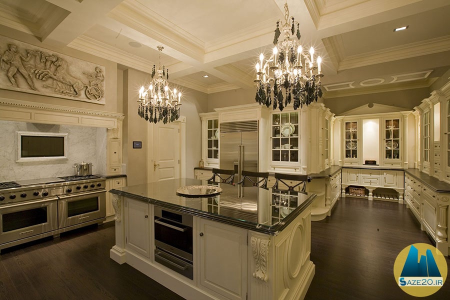 دکوراسیون آشپزخانه ویلا کلاسیک