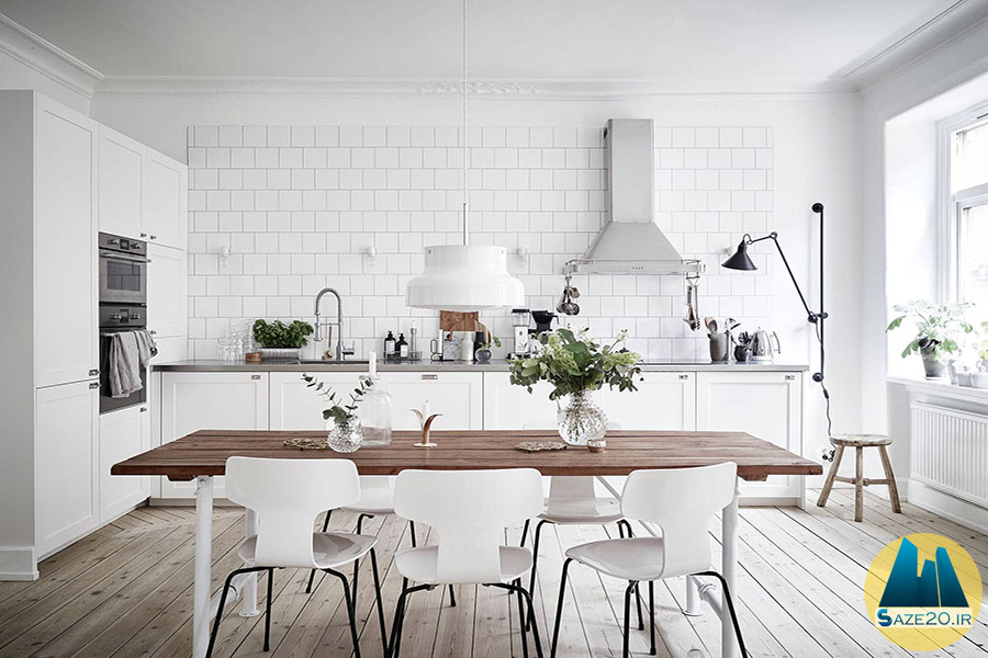 تزئینات زیبا در آشپزخانه سبک اسکاندیناویایی