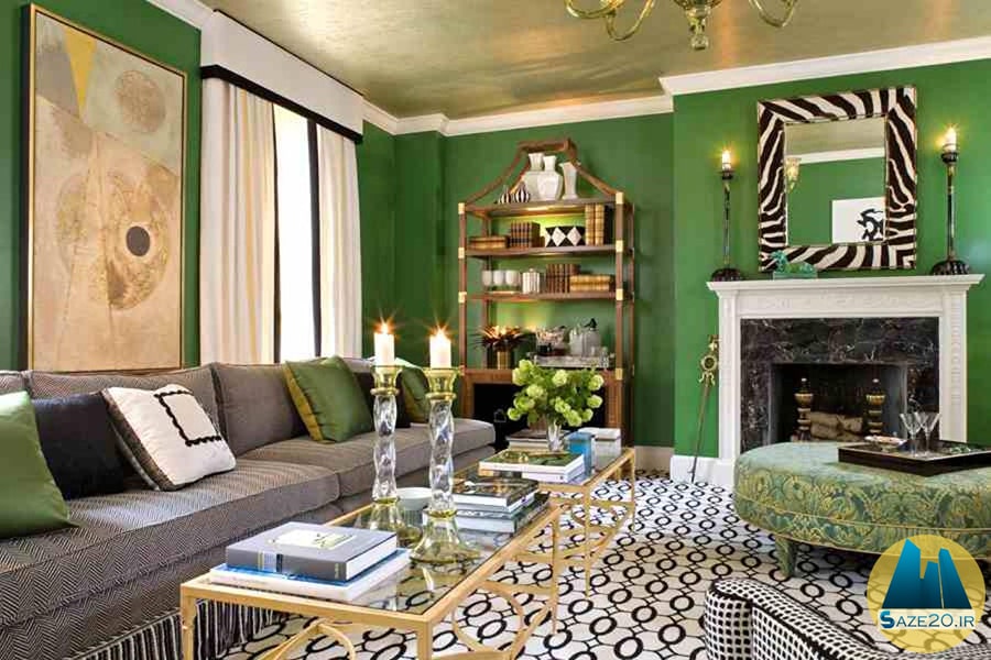 دیوارهایی به رنگ سبز در دکوراسیون داخلی